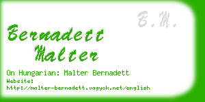 bernadett malter business card